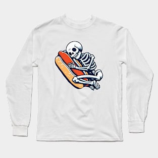 skeleton hug hot dog Long Sleeve T-Shirt